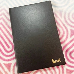 3 for $10 🛍️ NEW! Hardcover Blank Writing Journal “Love” Black Pebbled Leather